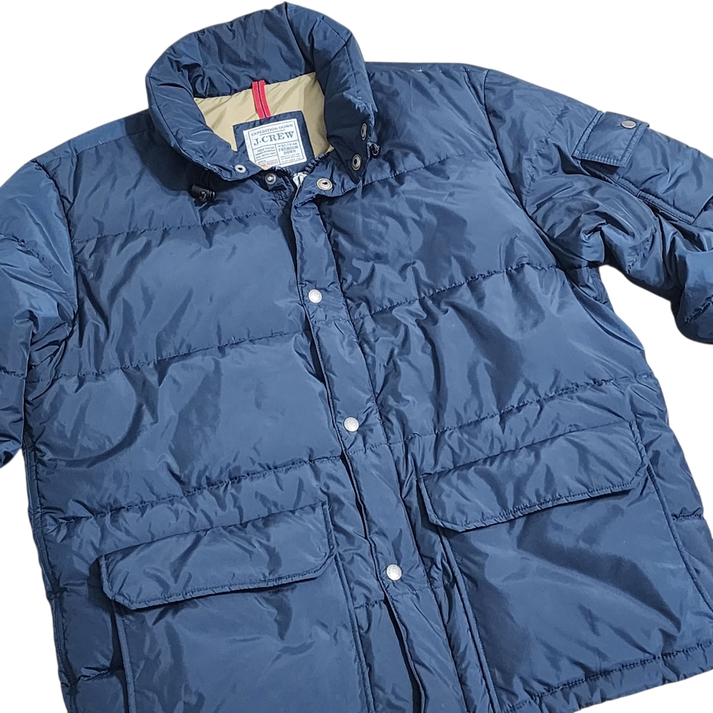 J.Crew Expedition Down Filled Jacket Mens Sz Large Blue